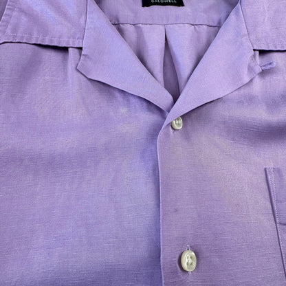 00s Polo by Ralph Lauren Caldwell Purple Silk x Linen Open Collar Shirt L