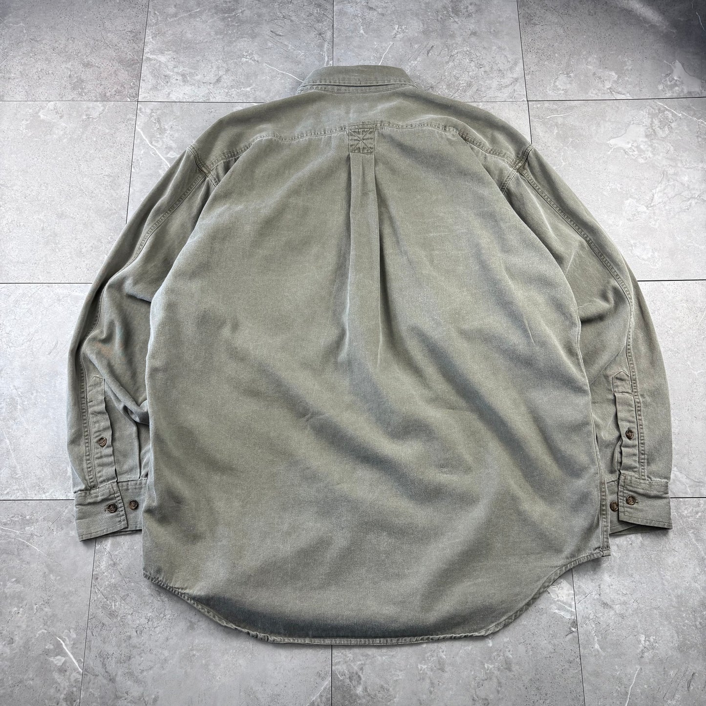 80s-90s Banana Republic Faded Khaki Multi Mesh Pocket Safari Shirt