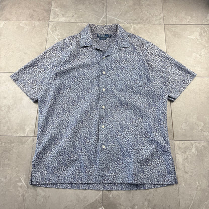 00s Polo by Ralph Lauren Caldwell Blue Flower Open Collar Shirt