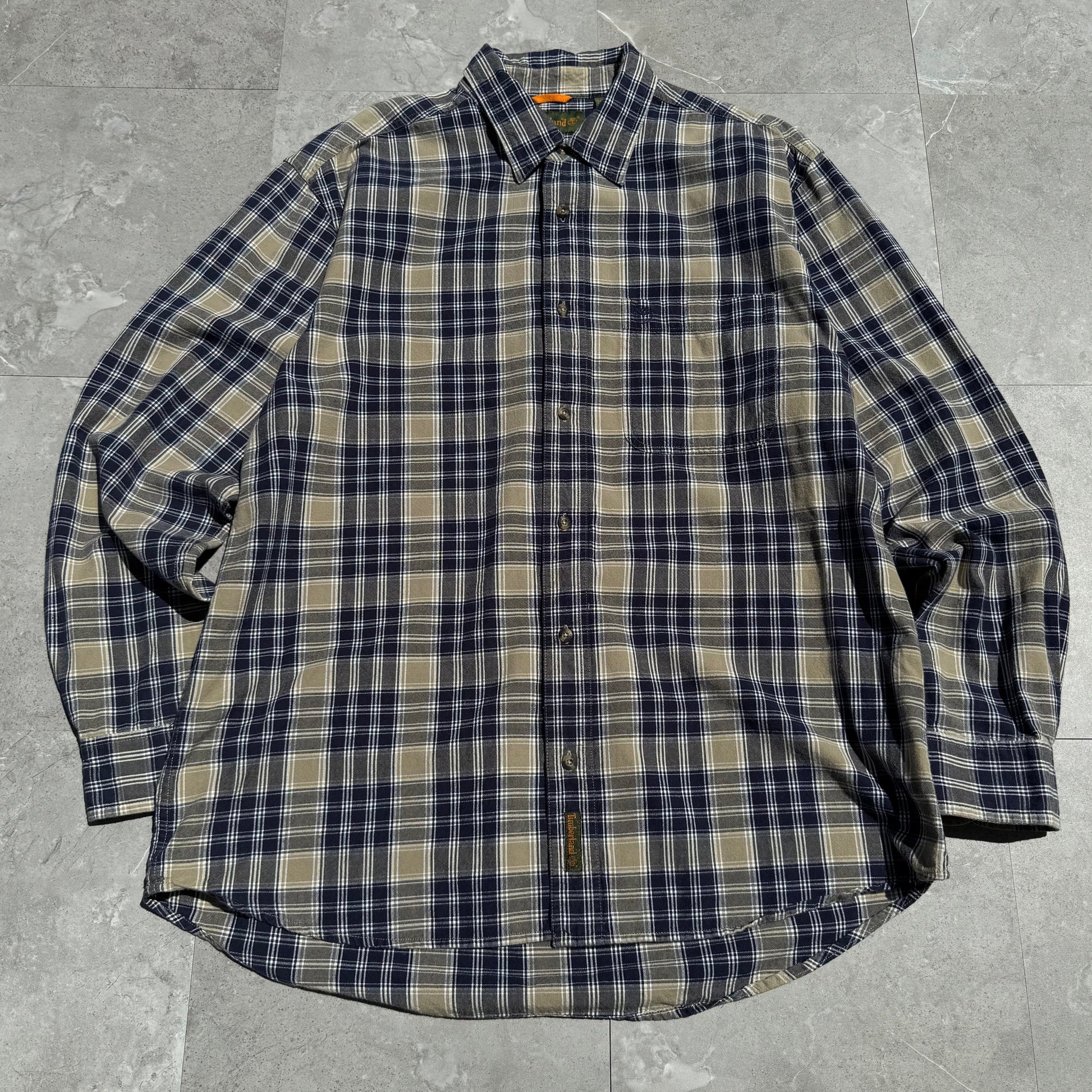 90s Timberland Faded Checkered Long Sleeve Shirt KiiChain Clothing