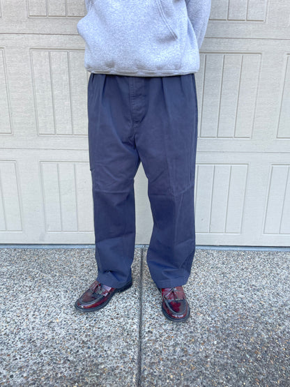 90s-00s Ralph Lauren “Andrew Pant” Two-Tuck Pleated Navy Chino Pants 34x30