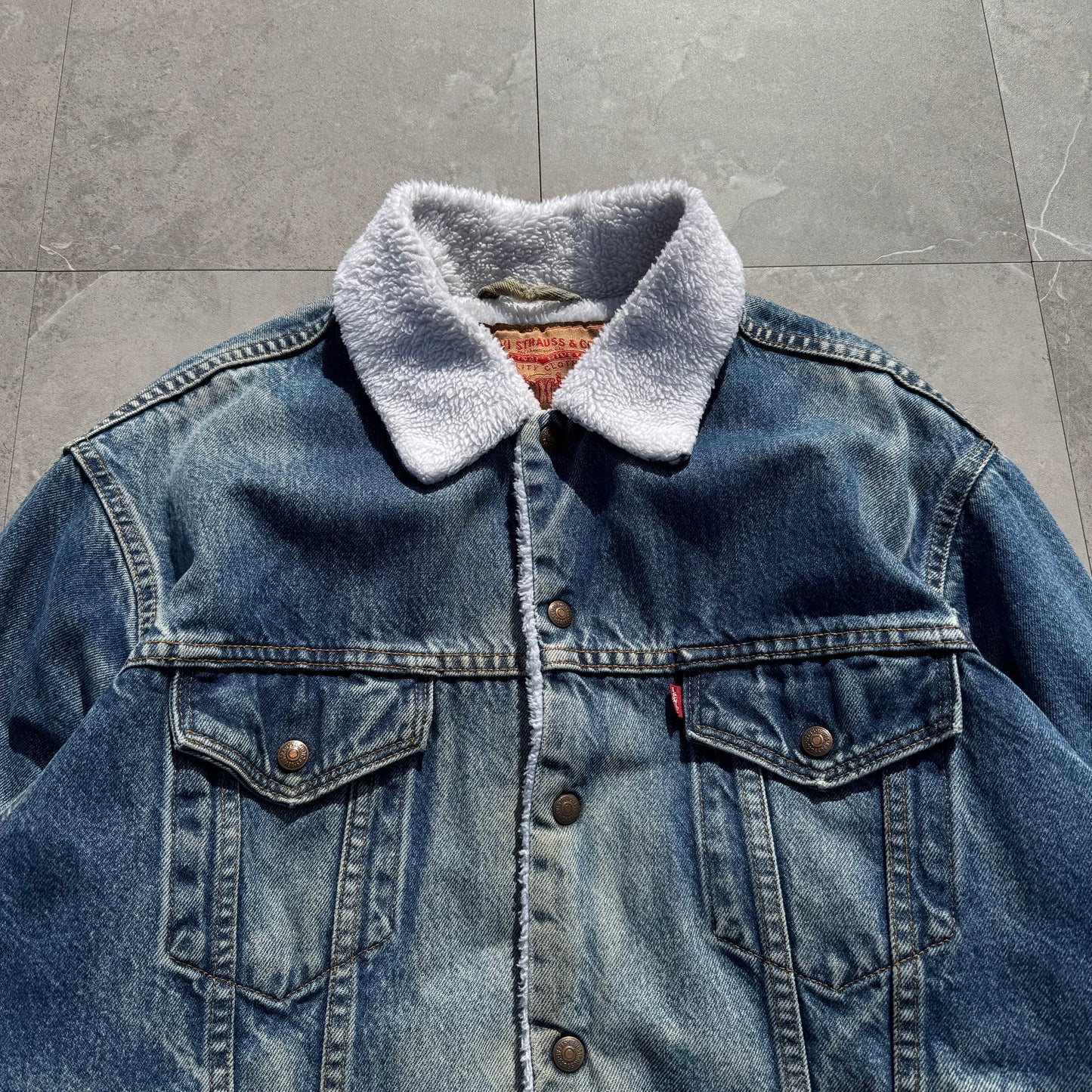 90s Levi's Made in USA Pile Lined Denim Jacket