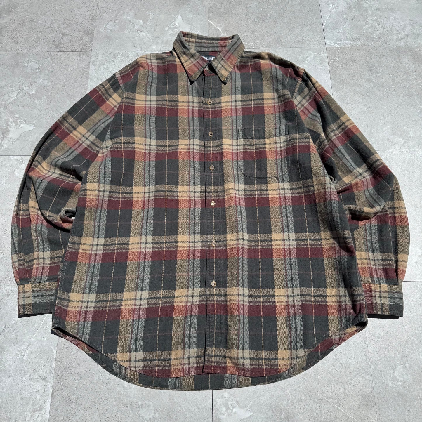 90s Lands' End Checkered Flannel Shirt KiiChain Clothing