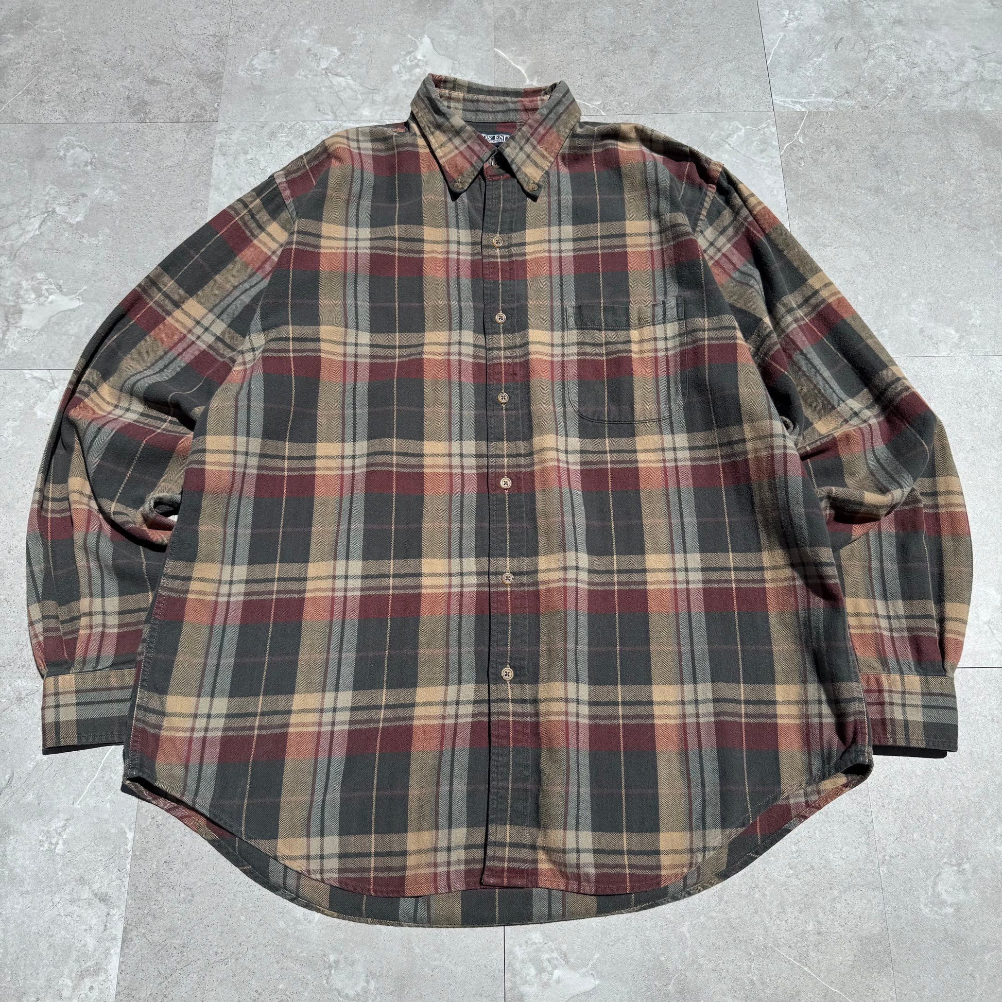90s Lands' End Checkered Flannel Shirt KiiChain Clothing