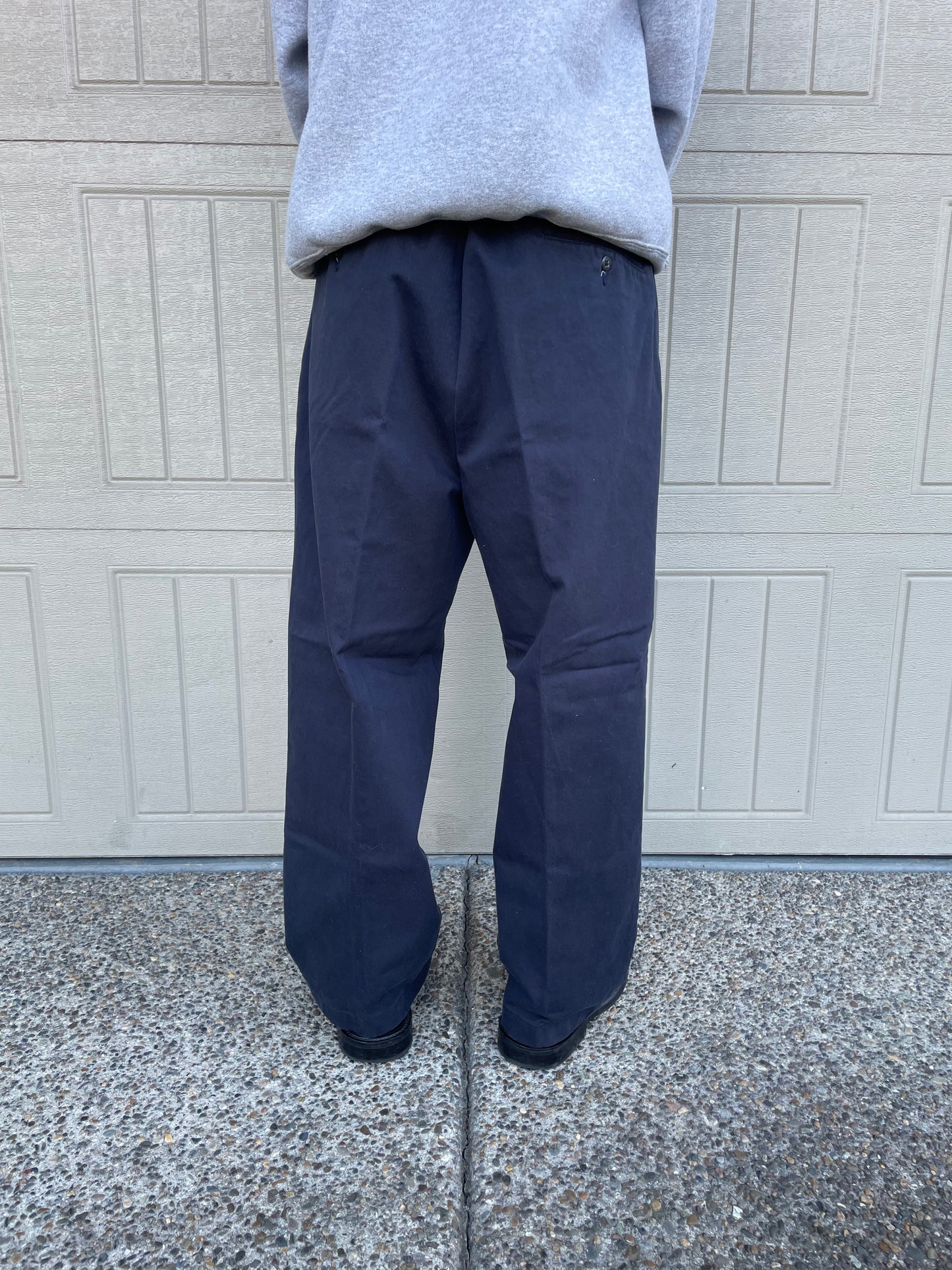 90s-00s Ralph Lauren “Andrew Pant” Two-Tuck Pleated Navy Chino Pants 34x30