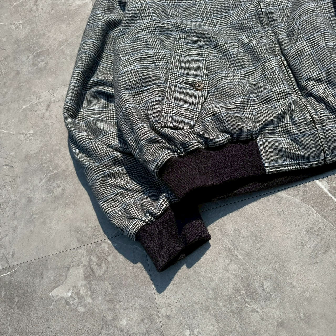 90s-00s Ralph Lauren Rare Houndstooth / Navy Reversible Harrington Jacket