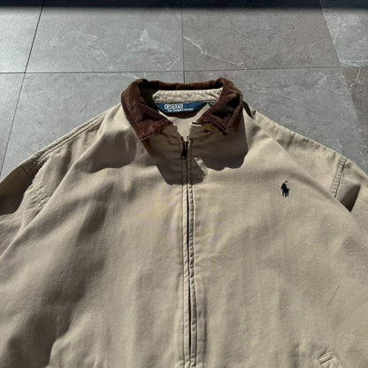 90s-00s Ralph Lauren Corduroy Collar Beige Swing Top Jacket