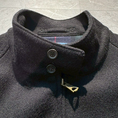 90s-00s Ralph Lauren Black Checkered Lined Wool Harrington Jacket