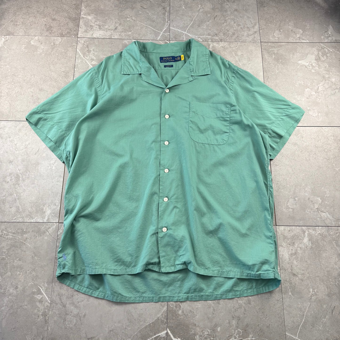00s~ Polo Ralph Lauren Classic Fit Rare Mint Green Open Collar Shirt