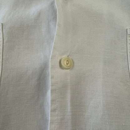 00s Polo by Ralph Lauren “Beach Camp” No-Pony Linen x Silk White Open Collar Shirt XL