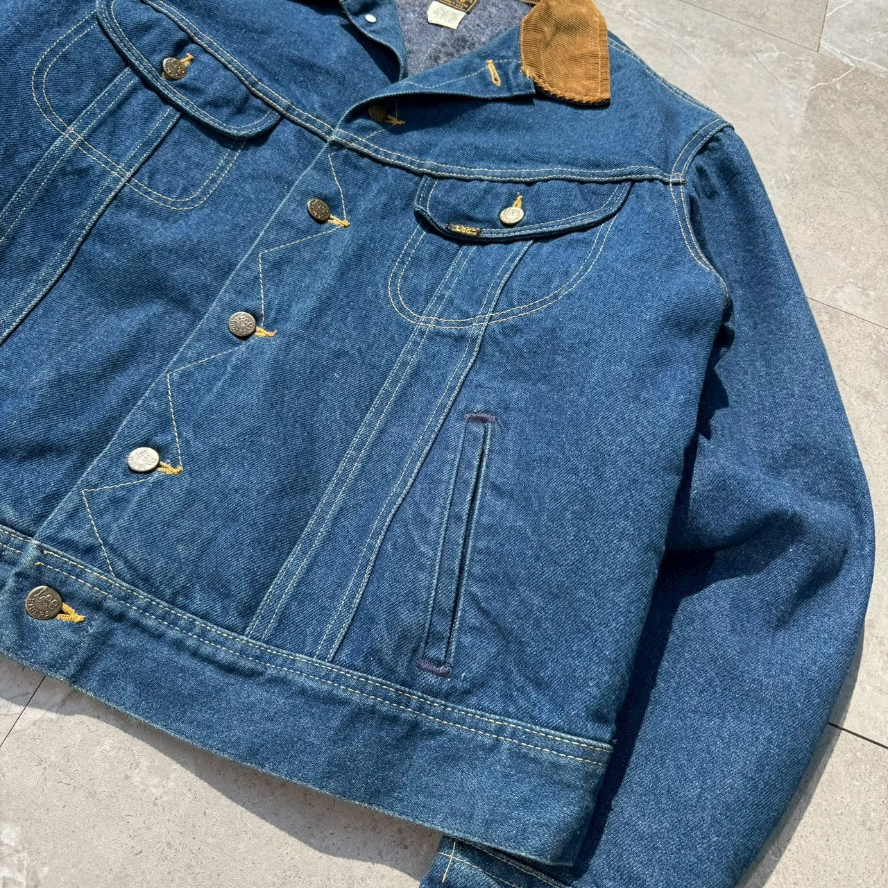 90s Lee Made in USA Blanket Lined Denim Jacket 46R