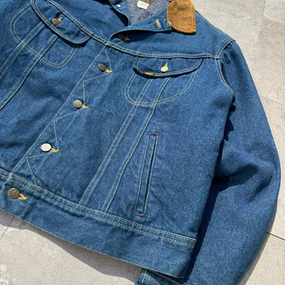 90s Lee Made in USA Blanket Lined Denim Jacket 46R