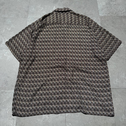 90s Natural Issue Box Pattern Rayon Short Sleeve Shirt KiiChain Clothing