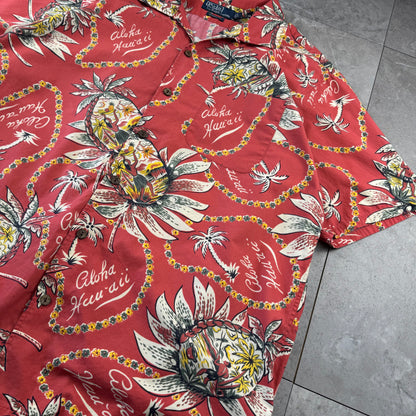 00s Polo by Ralph Lauren Classic Fit Red Hawaiian Open Collar Shirt
