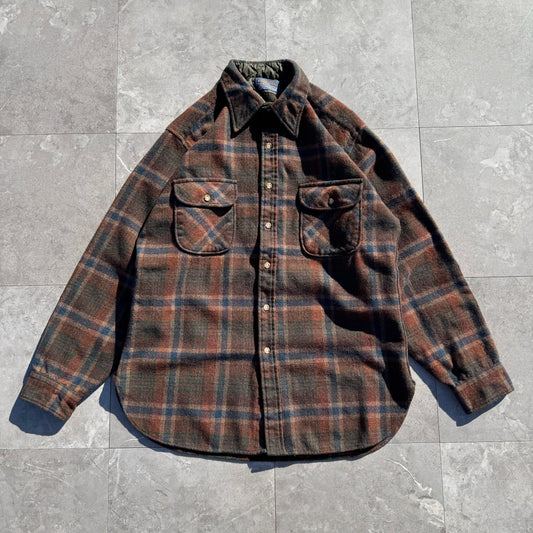 70s Pendleton Made in USA Wool Checkered Flannel Shirt