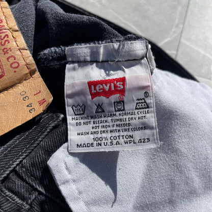 90s Levi's 501 Made in USA Black Denim 34x30