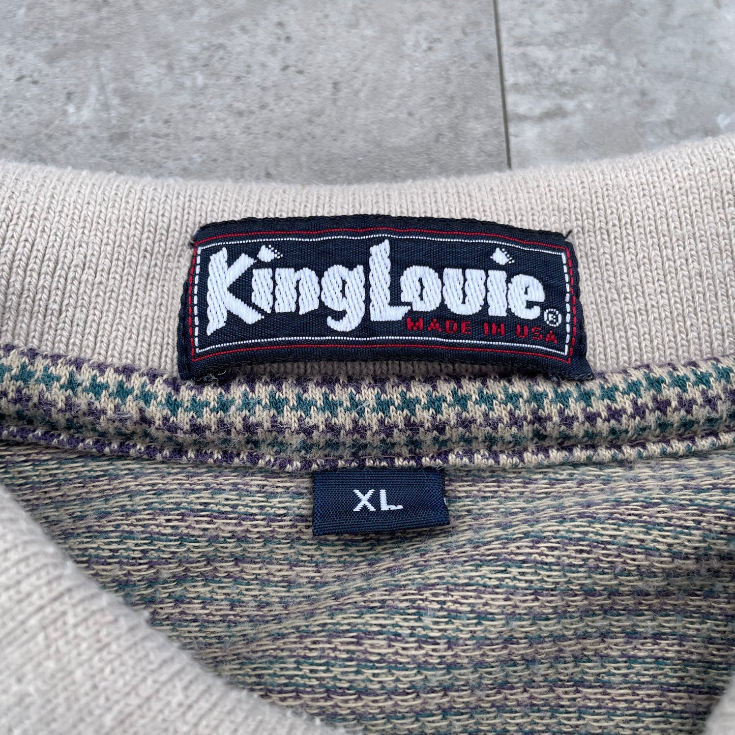 90s-00s King Louie Made in USA Checkered Polo Shirt