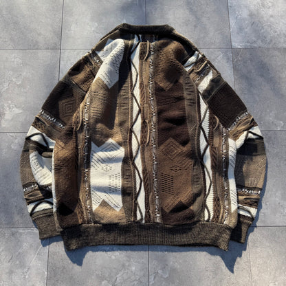 90s Le Tigre Coogi-Style 3D Design Knit