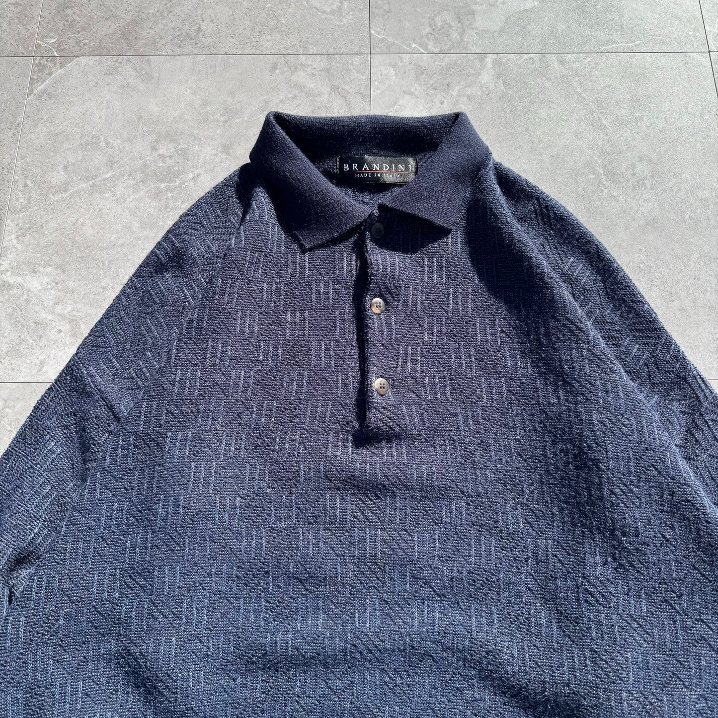 90s Brandini Made in Italy Wool-Blend Knitted Polo Sweater