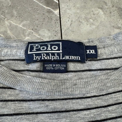 90s Ralph Lauren Gray Border Single Stitch T-Shirt
