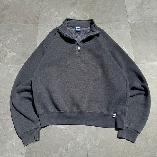 90s Russell Athletic Half-Zip Dark Gray Sweatshirt KiiChain Clothing