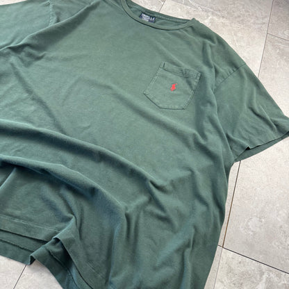 90s Polo by Ralph Lauren Green Pocket Logo Single Stitch T-Shirt