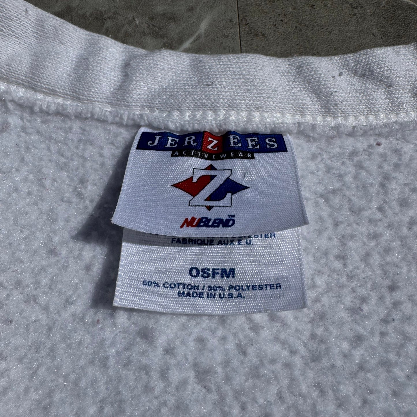 90s-00s Jerzees Made in USA White Sweat Cardigan KiiChain Clothing