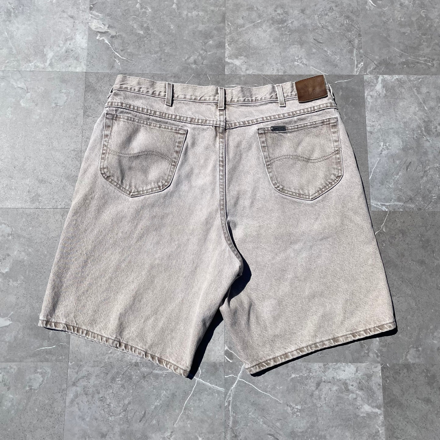 90s Lee Revited Washed Gray Denim Shorts Size 40