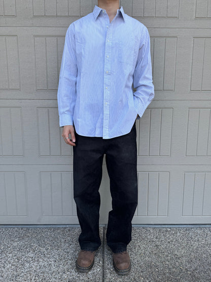 90s Ralph Lauren “Andrew” No-Pony Blue Striped Shirt KiiChain Clothing