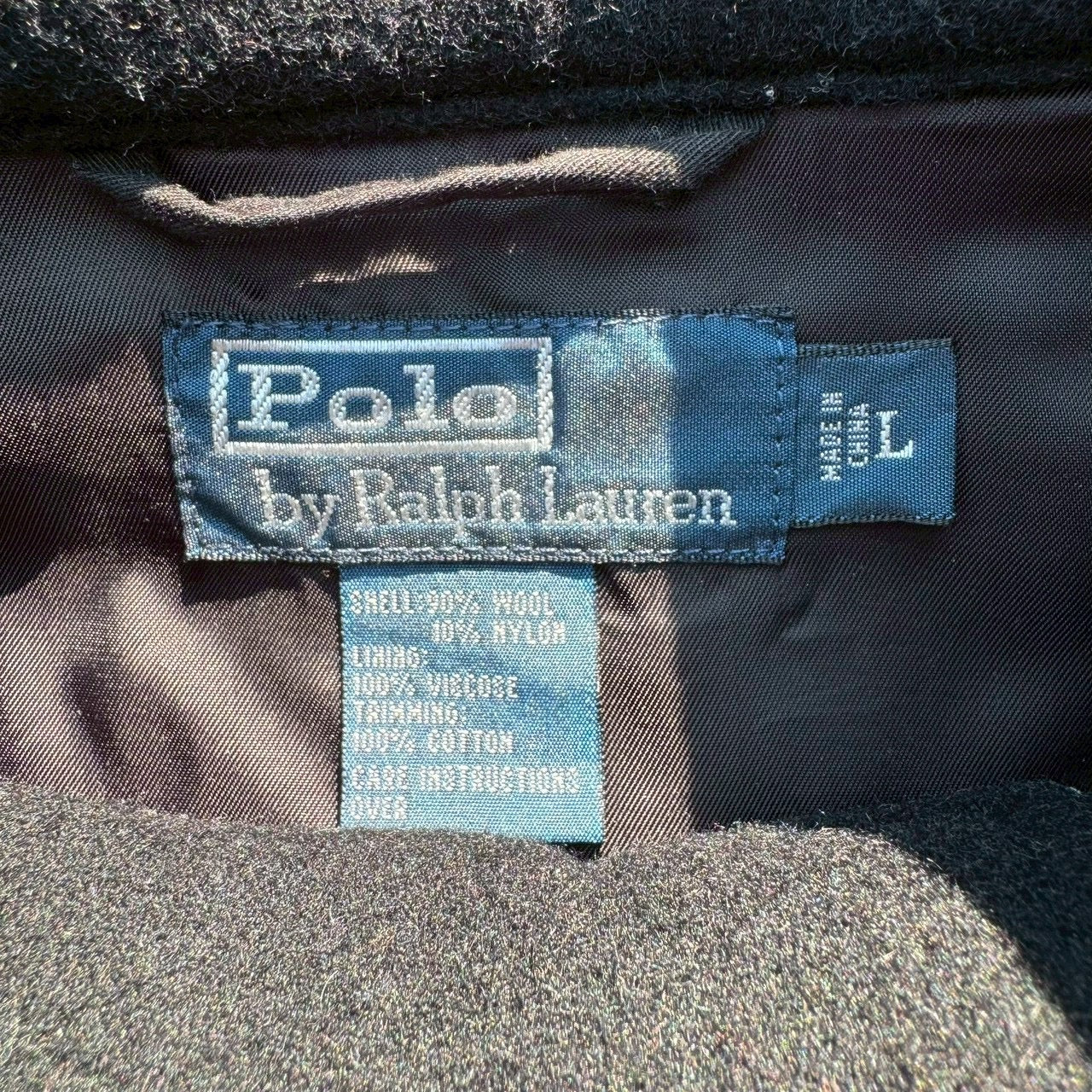 00s Ralph Lauren Black Wool Harrington Jacket