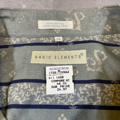 90s Deadstock Basic Elements Striped Pattern Shirt