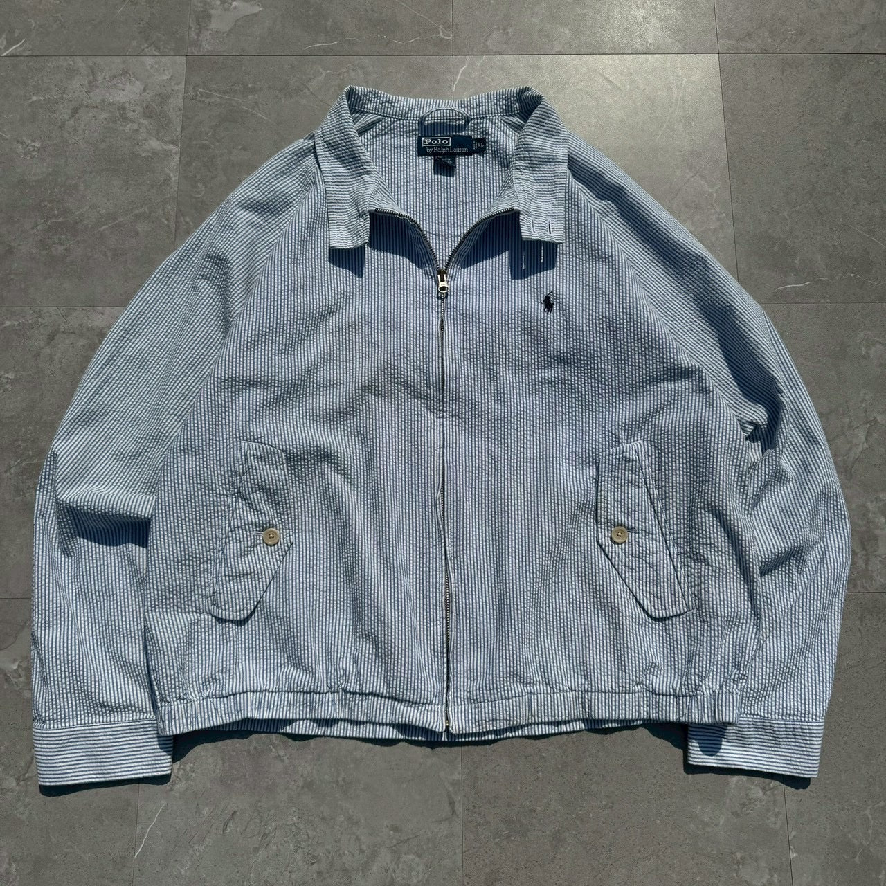 00s Ralph Lauren Rare Seersucker Light Weight Harrington Jacket