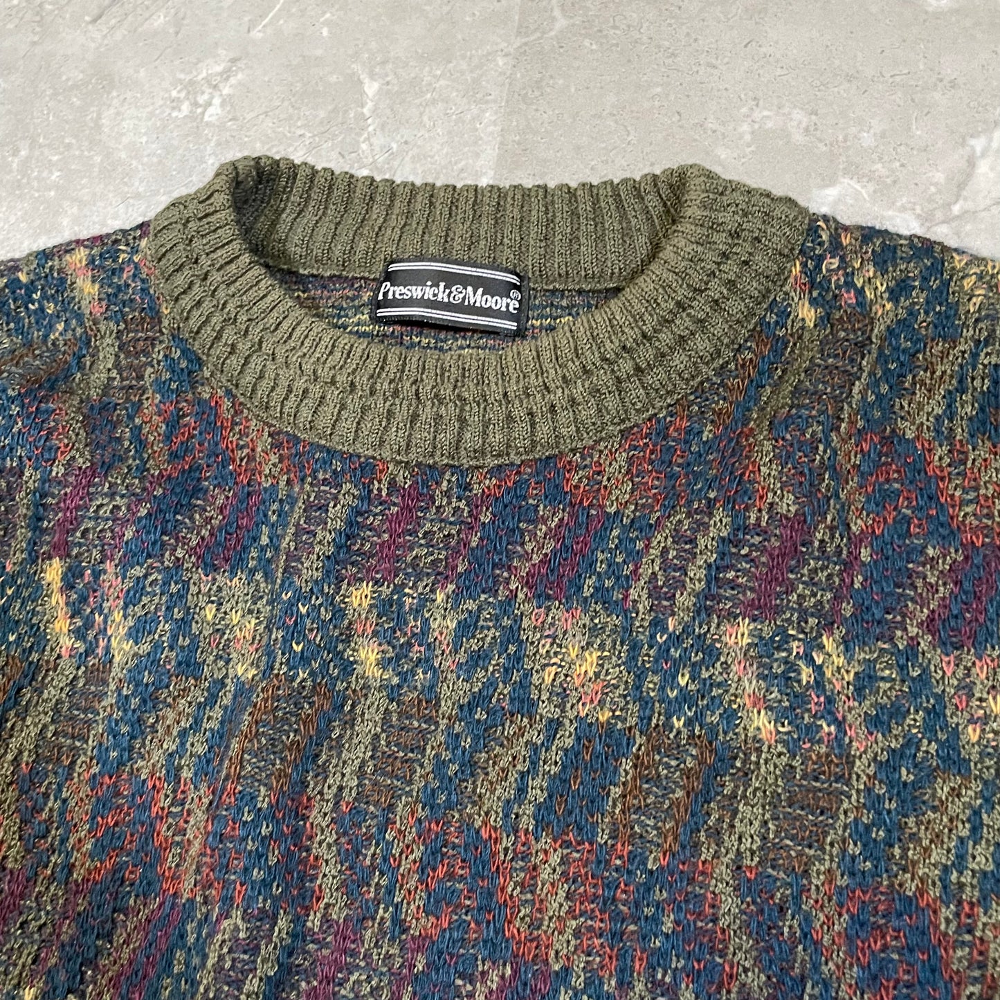 90s Preswick & Moore Wool-Blend Design Knit