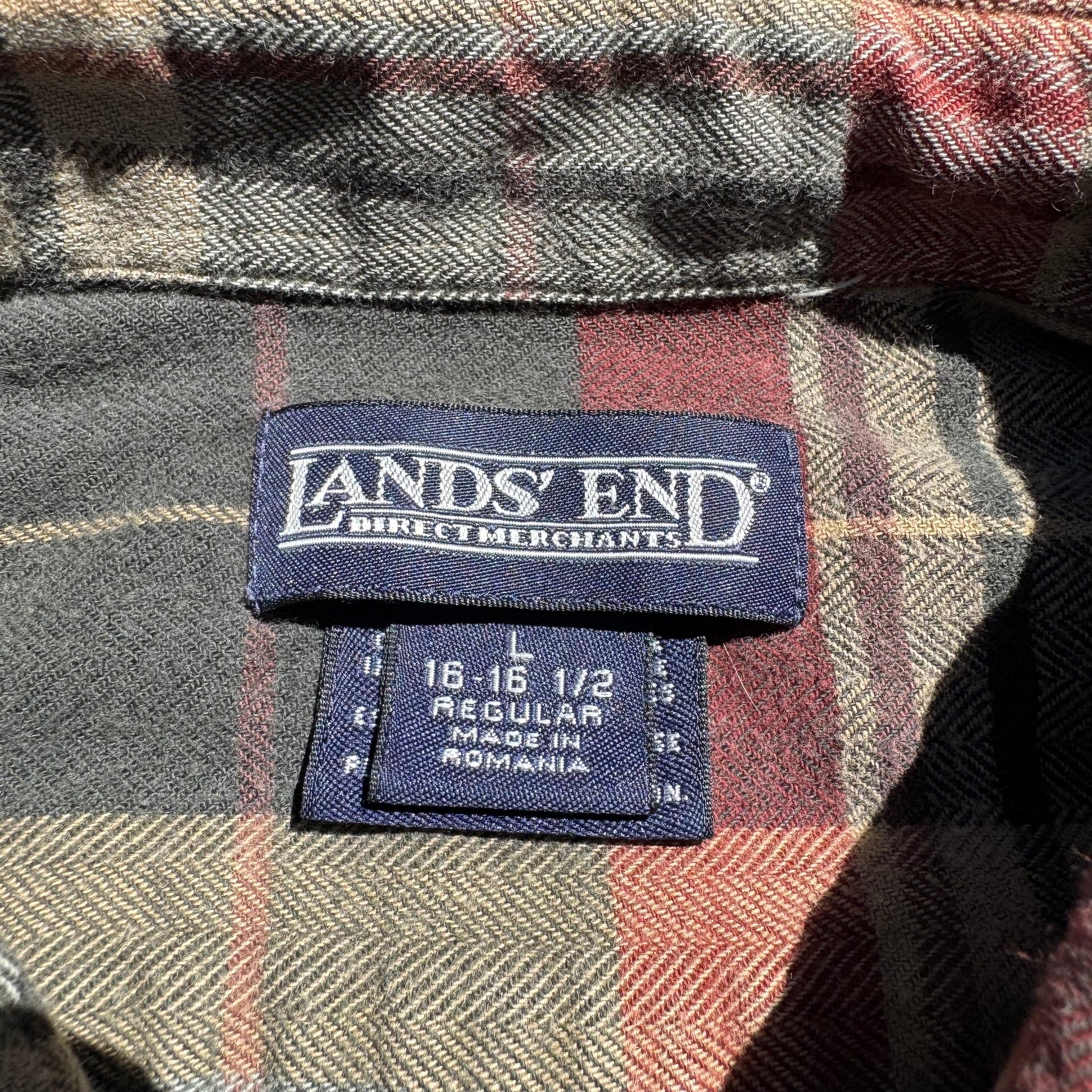 90s Lands' End Checkered Flannel Shirt KiiChain Clothing