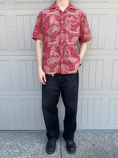 00s Polo by Ralph Lauren Caldwell Red Don Quixote Open Collar Shirt M