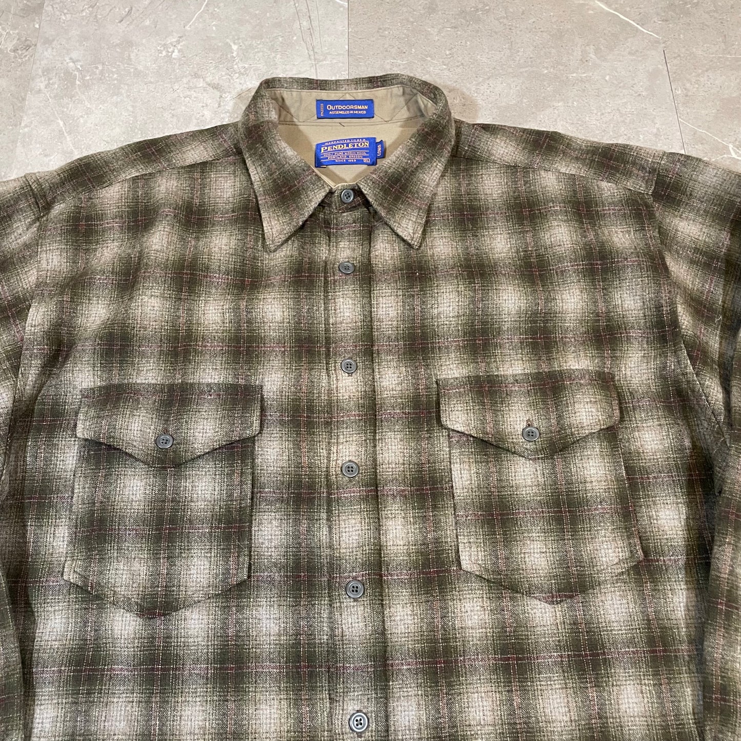 00s Pendleton Brown Shadow Checkered Wool Flannel Shirt