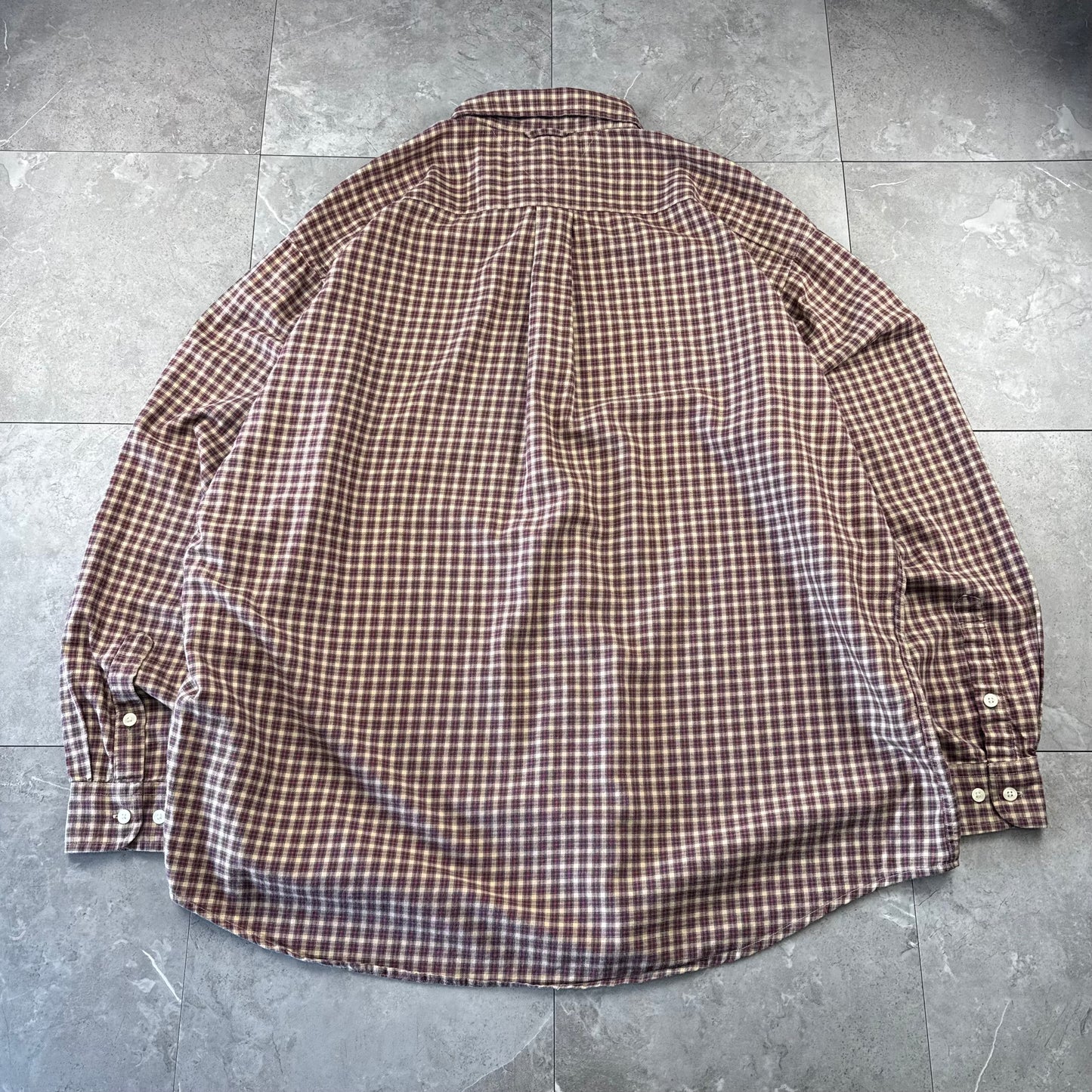 90s Tommy Hilfiger Red & Beige Checkered Long Sleeve Shirt