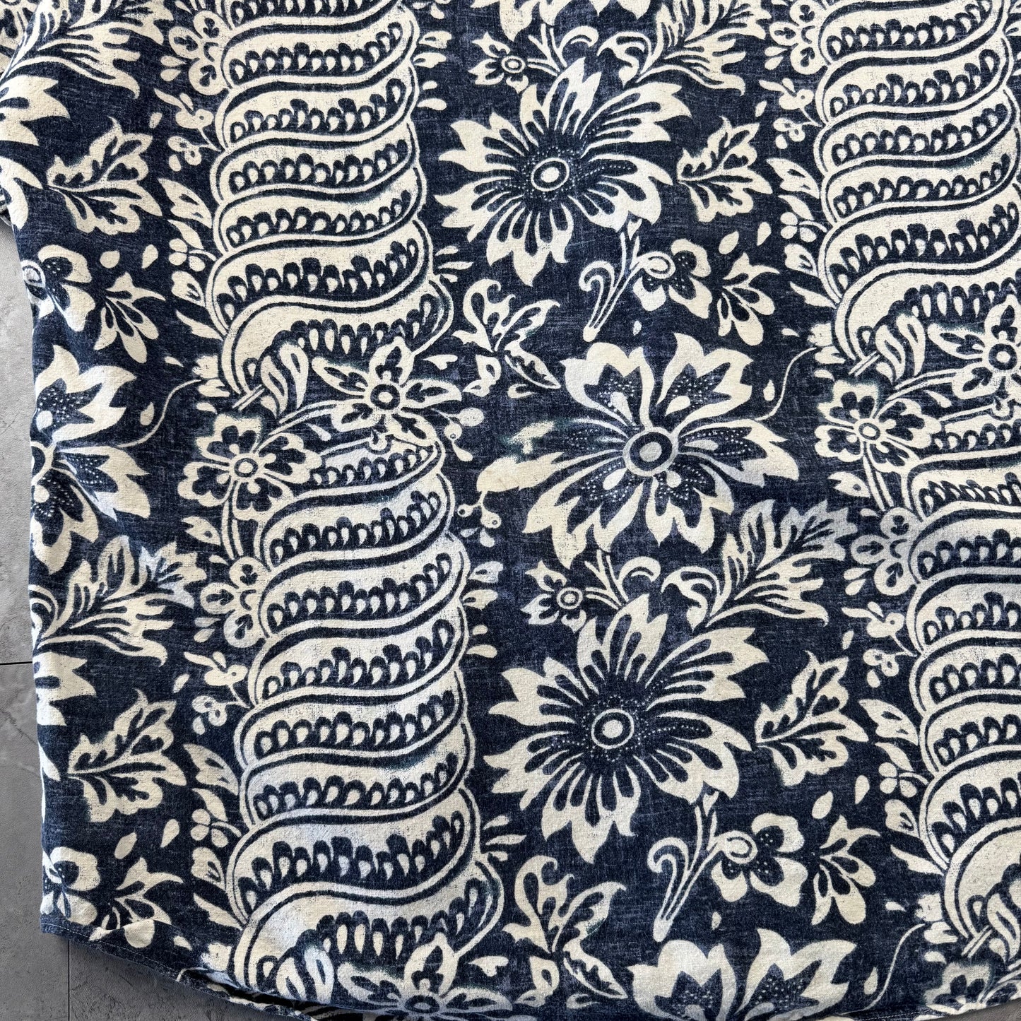00s Polo by Ralph Lauren Bonnard Navy / Black Paisley Open Collar Shirt
