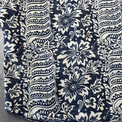 00s Polo by Ralph Lauren Bonnard Navy / Black Paisley Open Collar Shirt