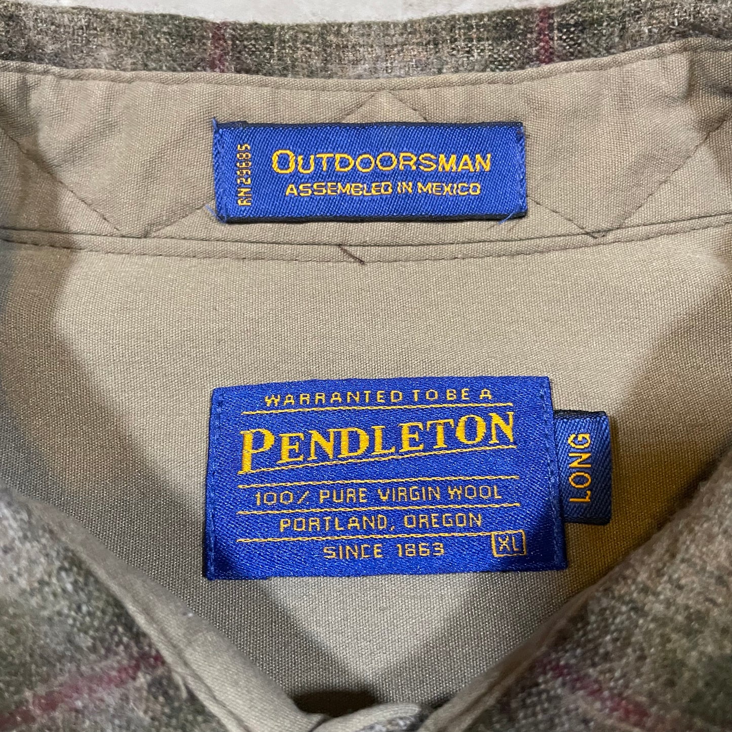 00s Pendleton Brown Shadow Checkered Wool Flannel Shirt