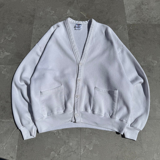 90s-00s Jerzees Made in USA White Sweat Cardigan KiiChain Clothing
