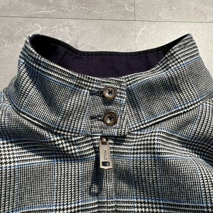 90s-00s Ralph Lauren Rare Houndstooth / Navy Reversible Harrington Jacket