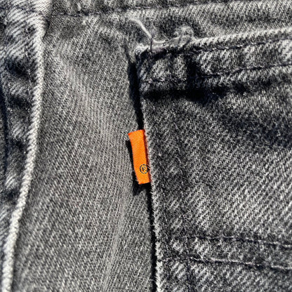 90s Levi's 550 Orange Tab Made in USA Black Denim 34x32