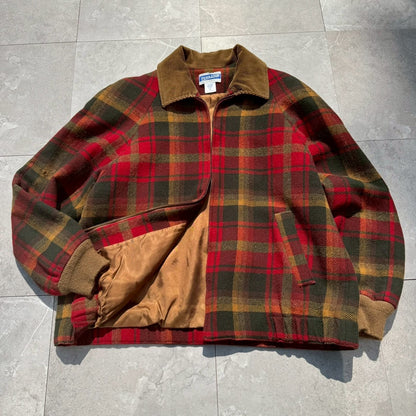 80s-90s Pendleton Made in USA 100% Virgin Wool Red Checkered Jacket