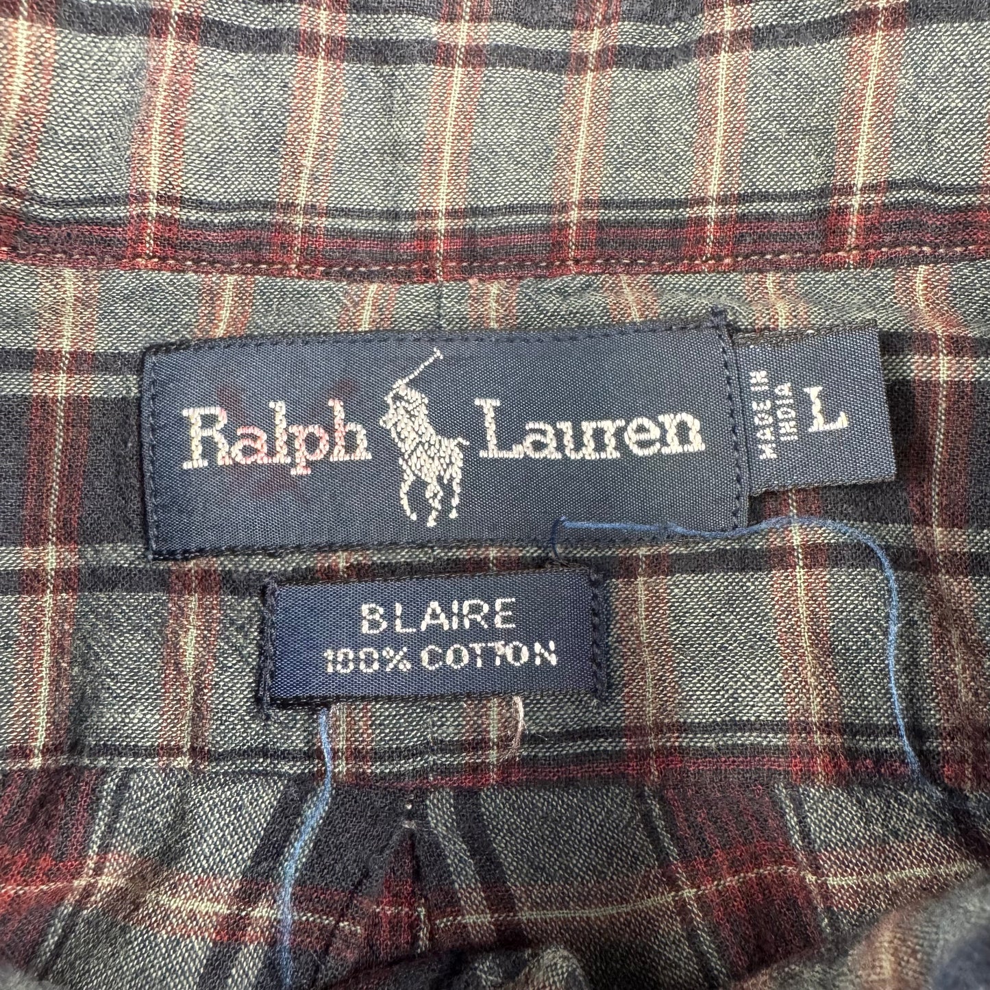 00s Ralph Lauren “Blaire” Striped-Checkered Button Down Shirt