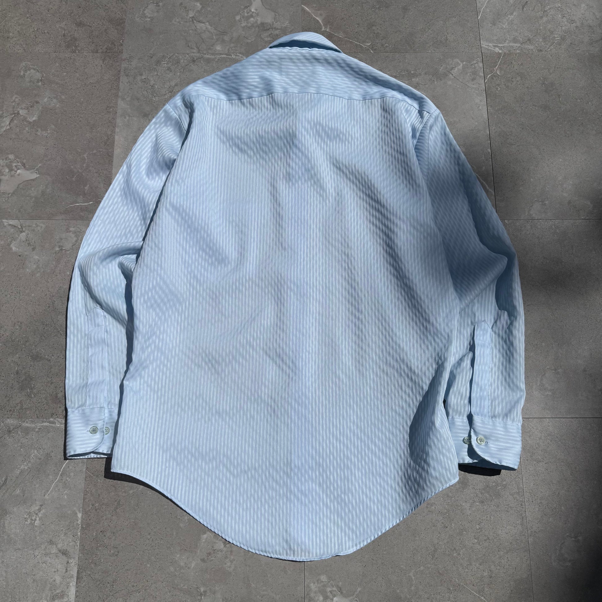 70s-80s Sears Seersucker Light Blue Shirt KiiChain Clothing