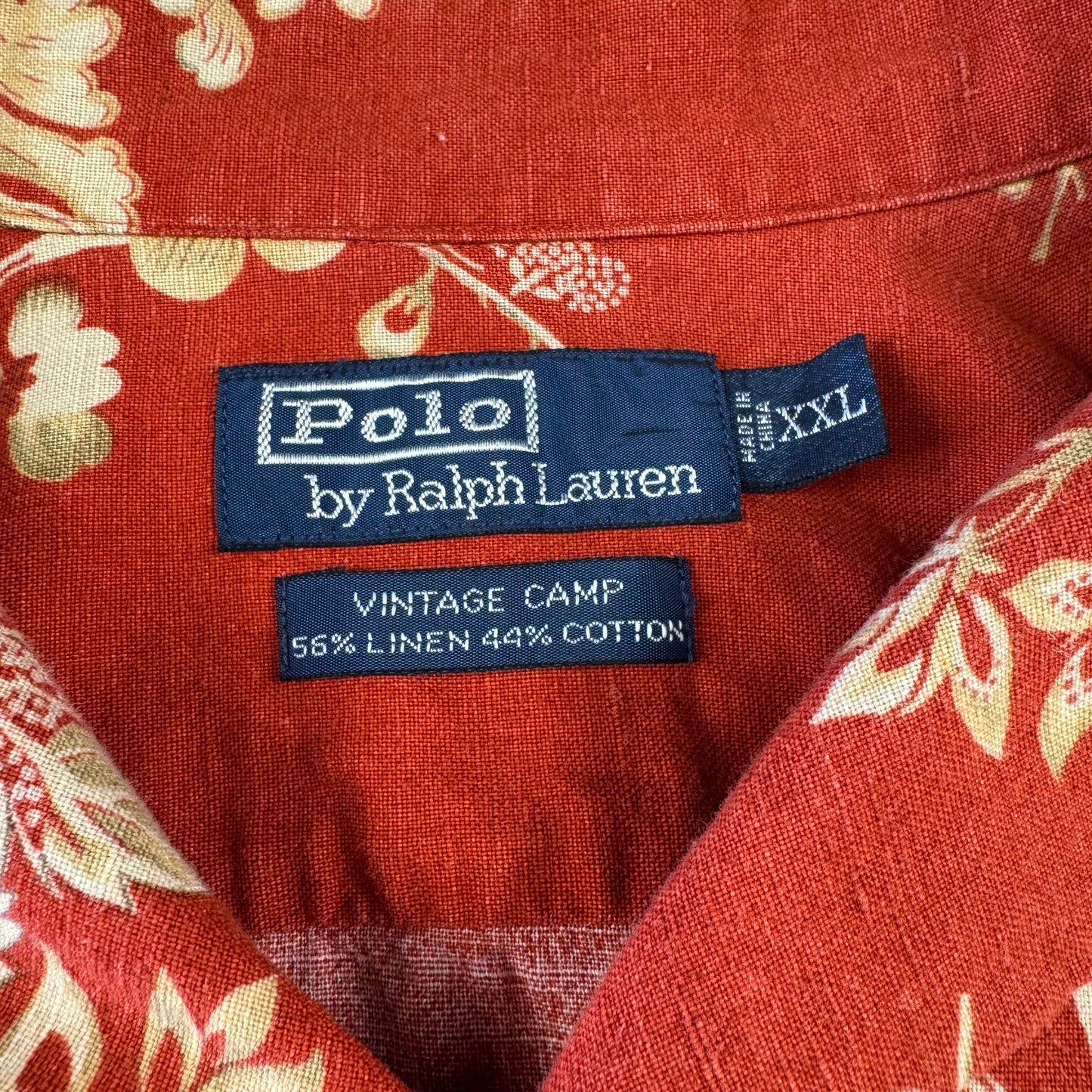 00s Polo by Ralph Lauren Vintage Camp Red Floral Open Collar Shirt