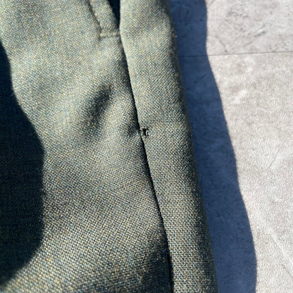 90s Lands' End Olive Green Two-Tuck Pleated Wool Slacks Size 34