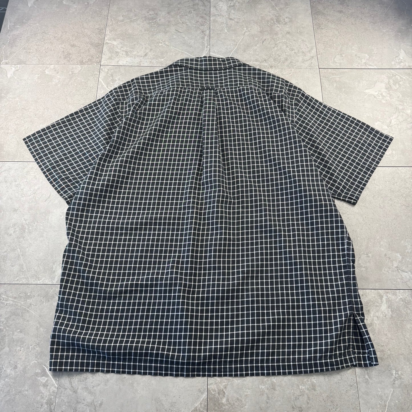 00s Ralph Lauren Polo Golf Caldwell Black Checkered Open Collar Shirt XL