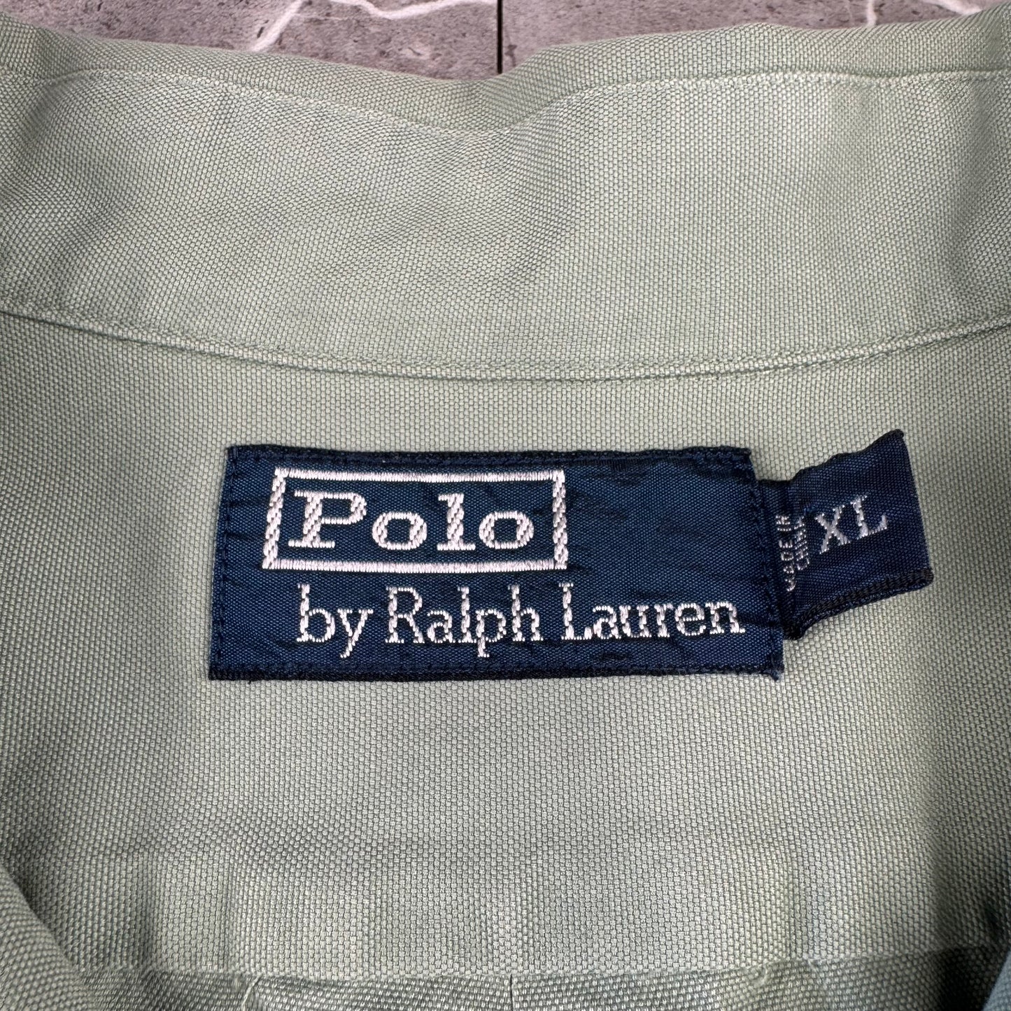00s Polo by Ralph Lauren Rare Sage Green Open Collar Shirt
